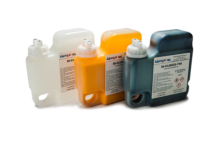 Squid Ink CIJ9450-750 Plastic High Adhesion Black Ink (Six 750ml Cartr ...