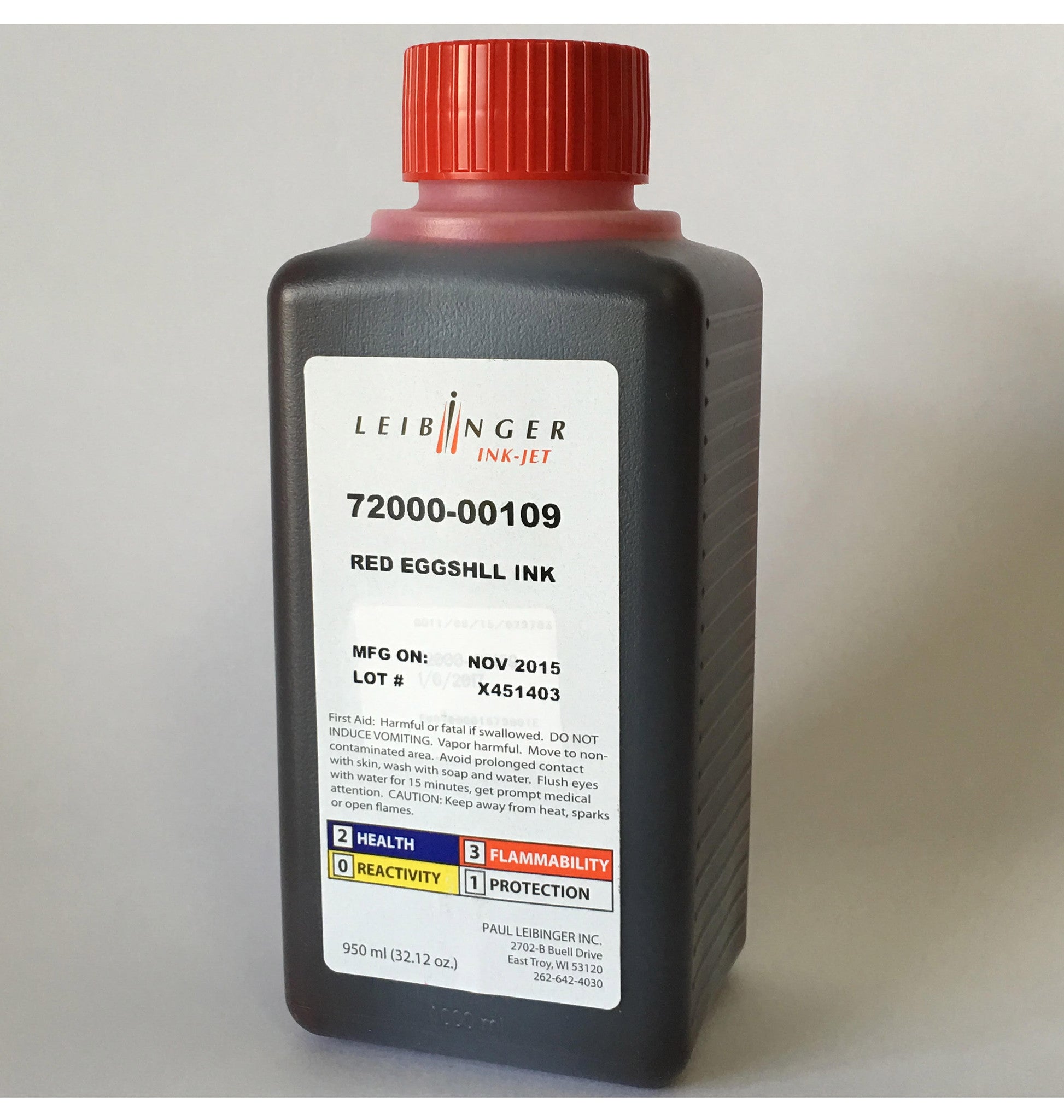 Leibinger Red Eggshell Ink (950 ml) 72000-00109